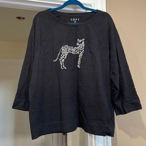 Black half sleeved top from LOFT women size XXL